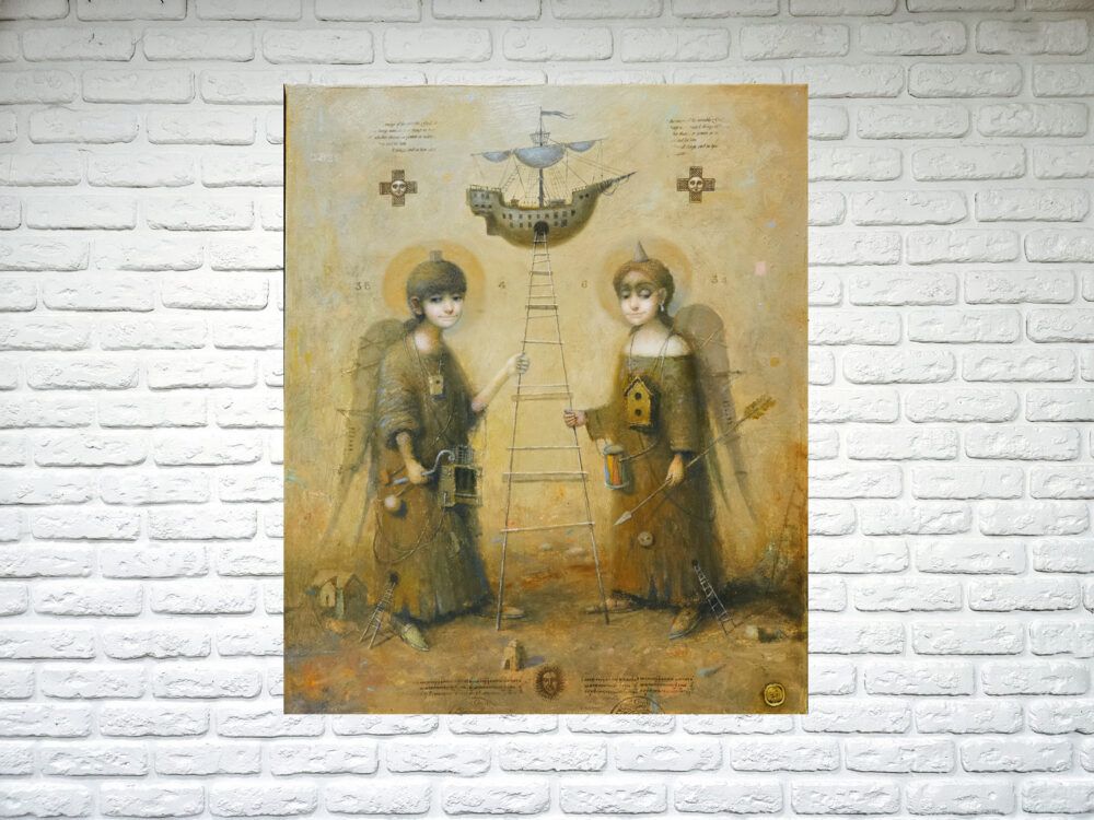 сюрреалізм, відомий художник, сфумато, фантастична картина, фентезі картина, картина з янголами, янгол картина, містична картина, філософська картина, картина на подарунок керівнику