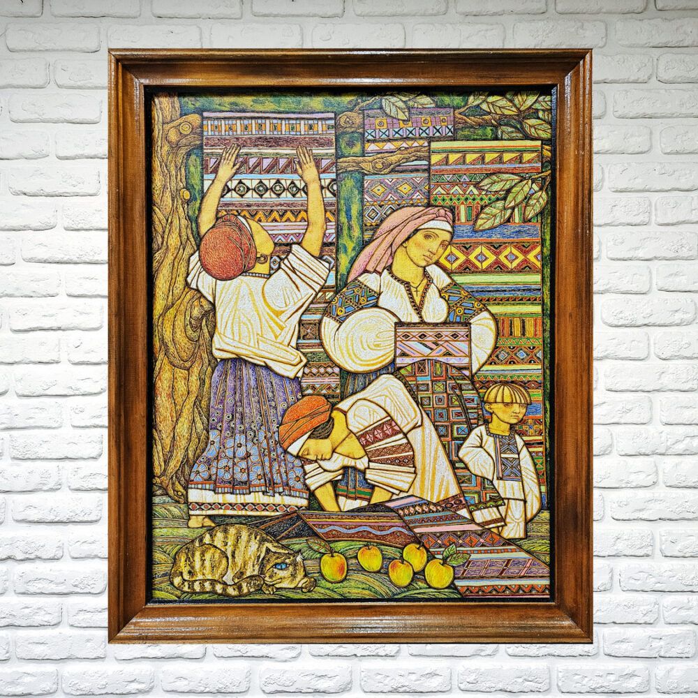 Жанрова картина, український фолькльор, українська тематика, українська жінка картина, українка потрет, україхнська родина, картина на подарунок іноземцю, українськи казки