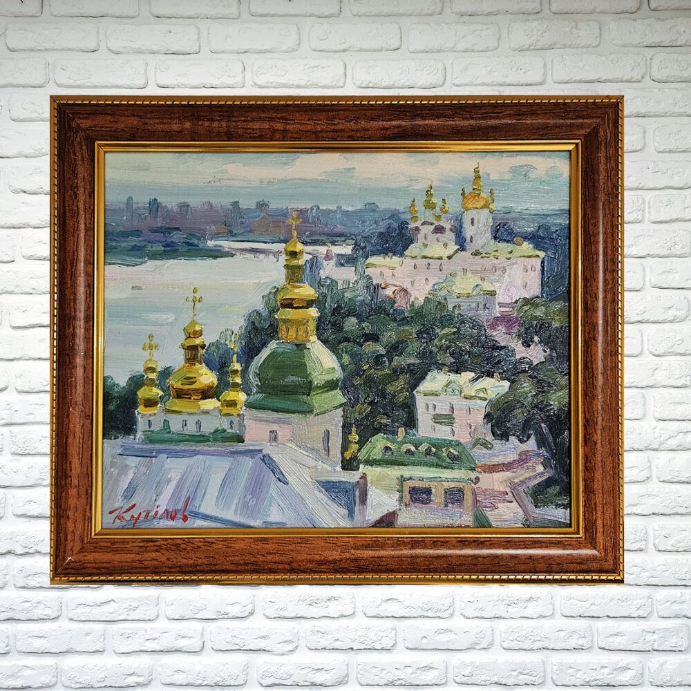 мініатюра з Кивом, Київ картина, невелика картина з Києвом, картина на подарунок, Київські види картина, Лавра картина, мініатюра Лавтра картина купити Київ