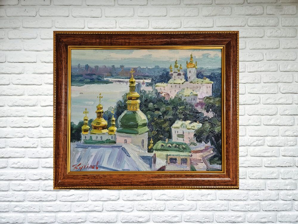 мініатюра з Кивом, Київ картина, невелика картина з Києвом, картина на подарунок, Київські види картина, Лавра картина, мініатюра Лавтра картина купити Київ