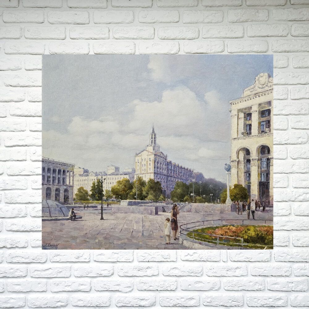 картина з Києвом, Київ картина купити, Хрещатик картина купити на подарунок іноземцю, види Києва, картини з Києвом