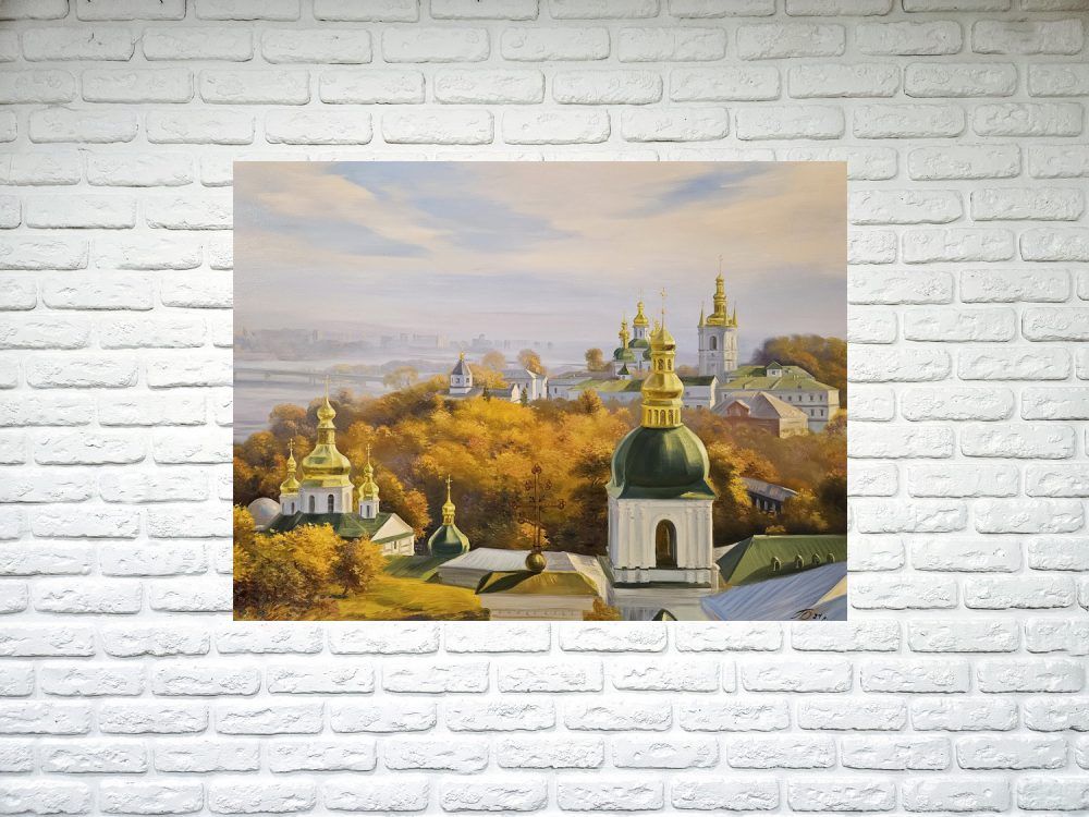 лавра картина купити Київ, види Києва картини купити, києво печерська лавра картина, велика картина з Києвом, великий міський пейзаж картина