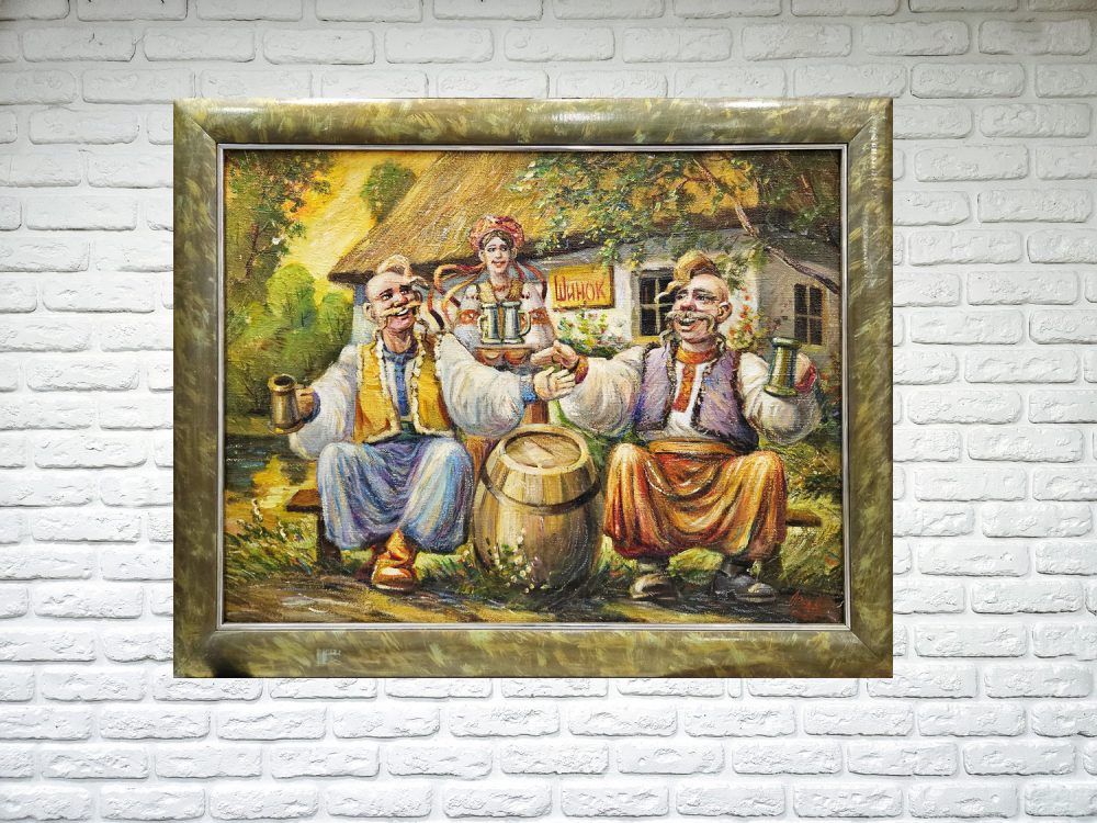 український колорит картина, український фольклор картина, козаки картина, український шинок картина, український побут картина, купити картину на подарунок іноземцю, купити картину Україна