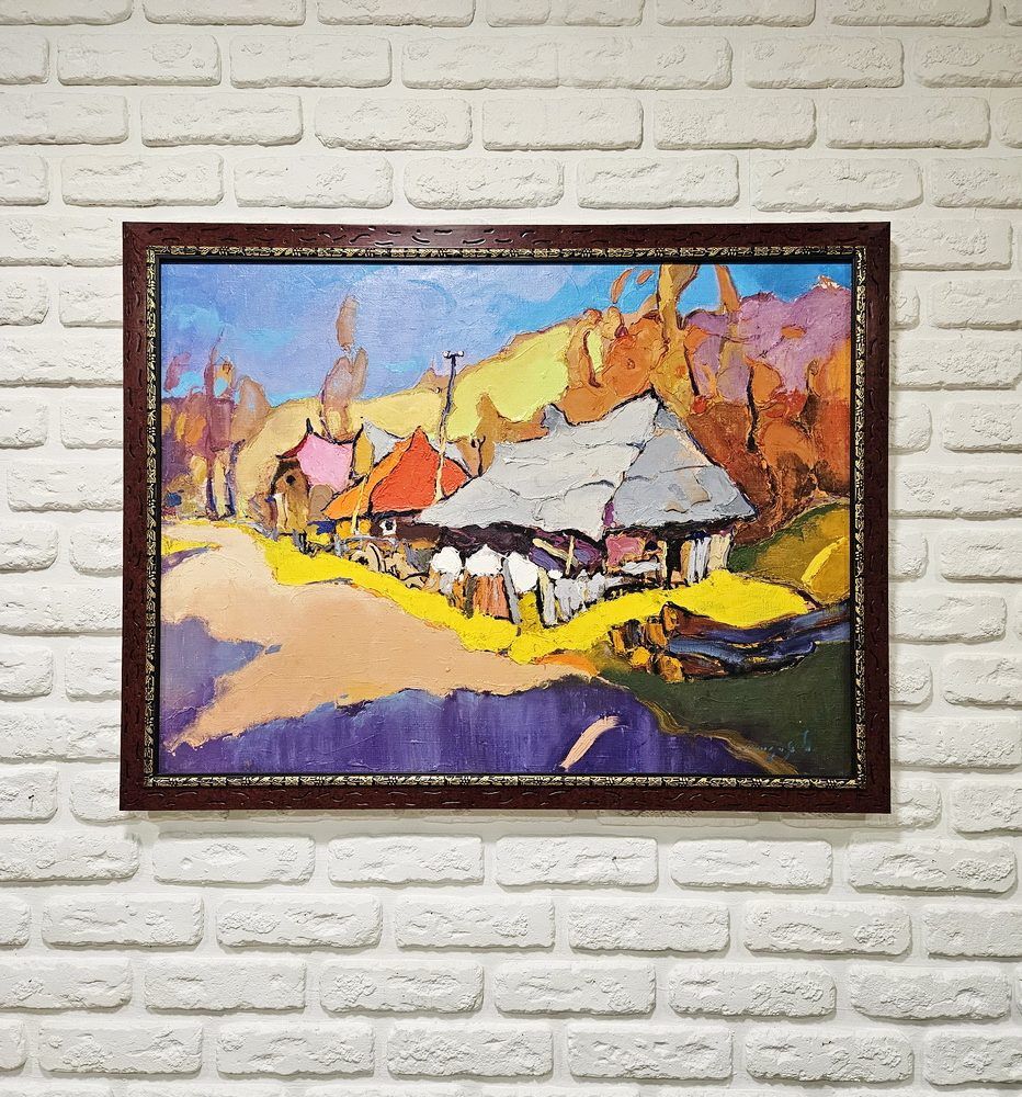 імпрессіонізм картина купити Київ, карпати картина, карпатський пейзаж картина, село картина купити