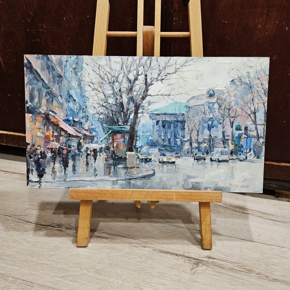 париж картина купити Київ, вулиці парижу картина, міський пейзаж картина, імпрессіонізм картина місто