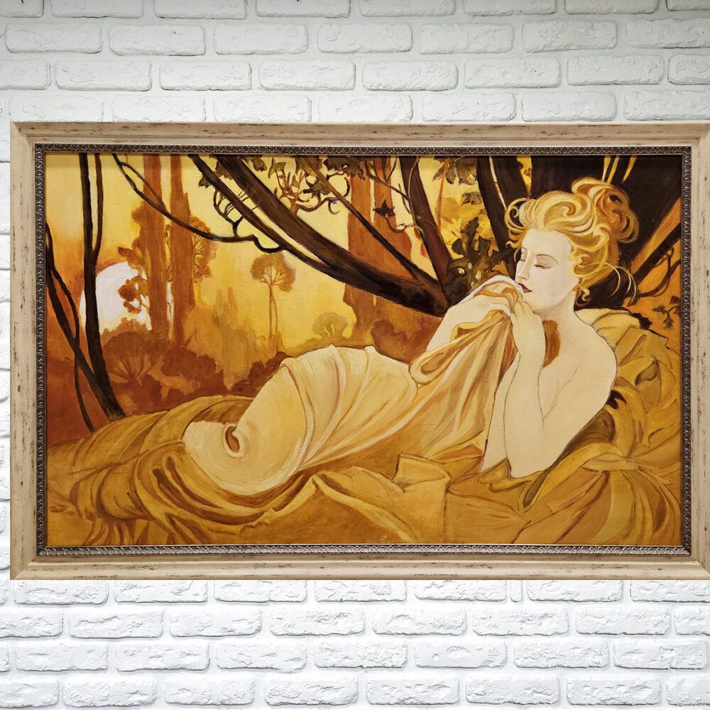 картина у спальню, картина з дівчиною, дівчина у ліжку, красива дівчина картина купити Київ, картина на подарунок жінці