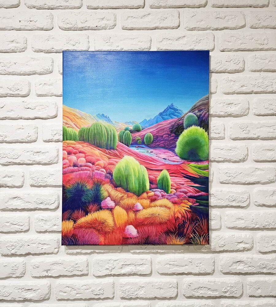 яскравий абстрактний пейзаж купити картину Київ, картина абстакція купити подарунок Україна, авторська абстракція, оригінальна абстракція картина, оригінальний сучасний живопис купити картину на подаурнок керівнику