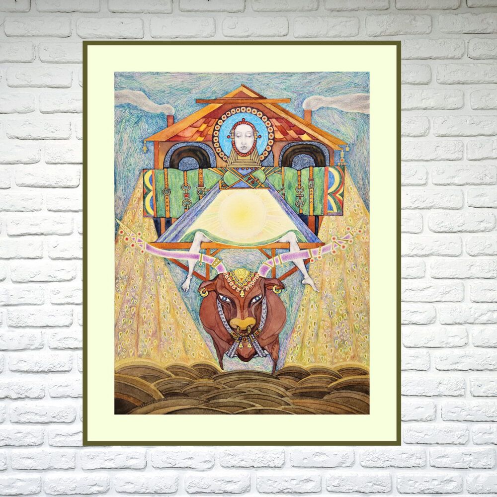 графіка купити Київ, жанрова графіка картина купити Київ, великі графічні картини купити на подарунок графіку, фантастика графіка, сюрреалізм графіка, сюрреалістична графіка. Богиня плодороддя, богиня родючості