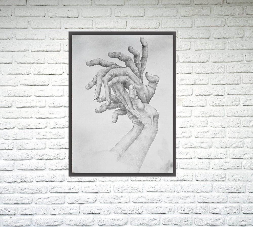 сюрреалізм графіка купити Київ, велика графіка купити картину Україна, графіки купити, руки картина, рука сюрреалізм картина