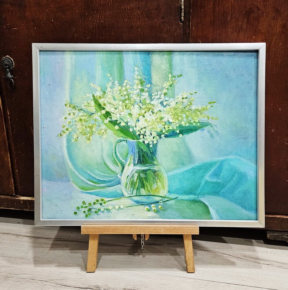 конвалії картина, букет конвалій, весняні квіти картина на подарунок, картина з квітами купити Київ