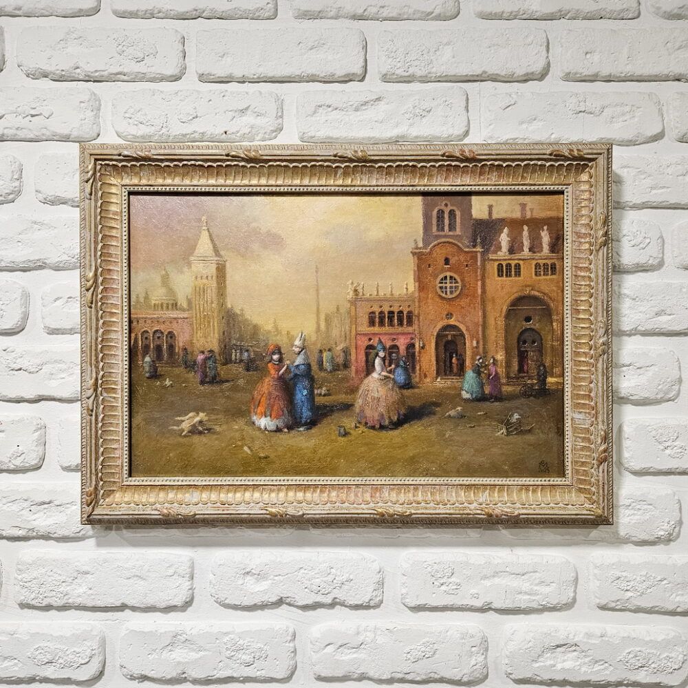 венеція картина купити Київ, картина казка картина на подарунок керівнику жінці, подарунок боссу, ексклюзивний подарунок, віп картина, відомий художник, сюрреалізм, жанрова картина у рамі
