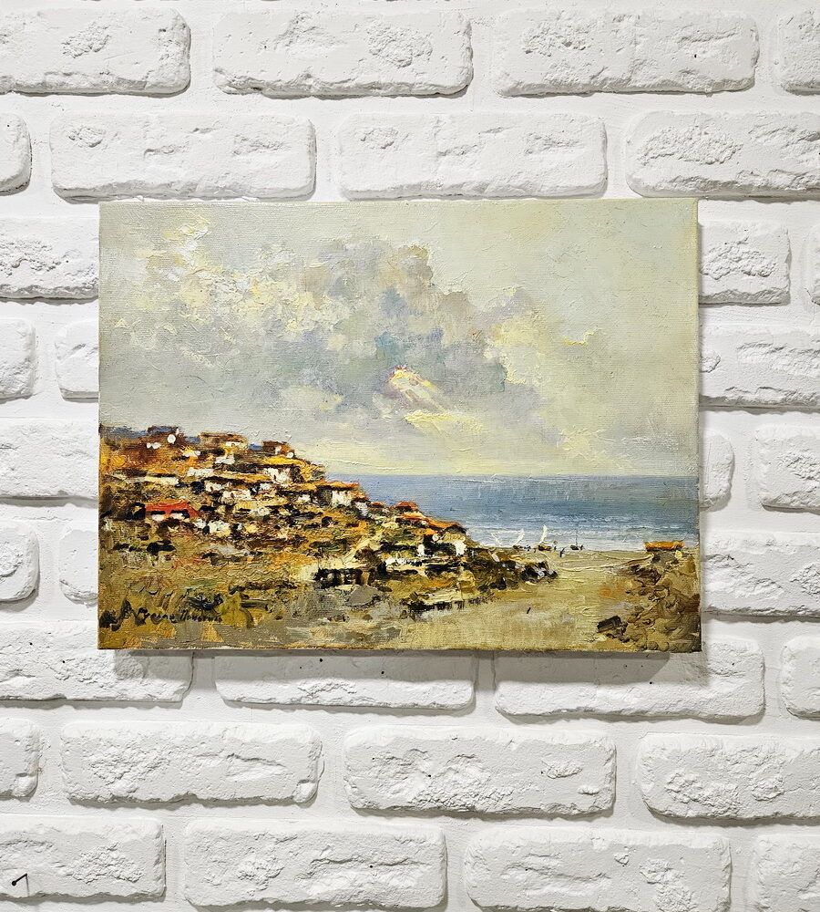 місто у моря, картина з морем, море картина купити Київ, картина на подарунок купити Україна