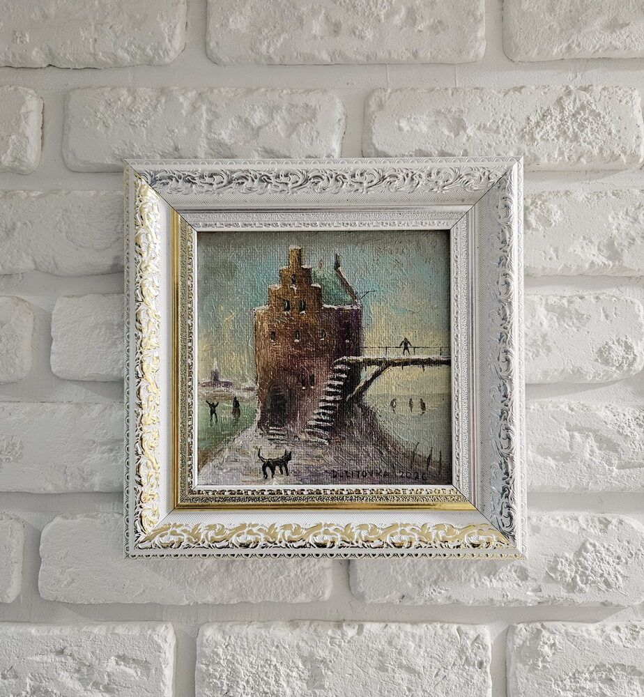 сюрреалізм картина купити Київ, сюрреалістичний пейзаж мініатюра Київ картина купити подарунок