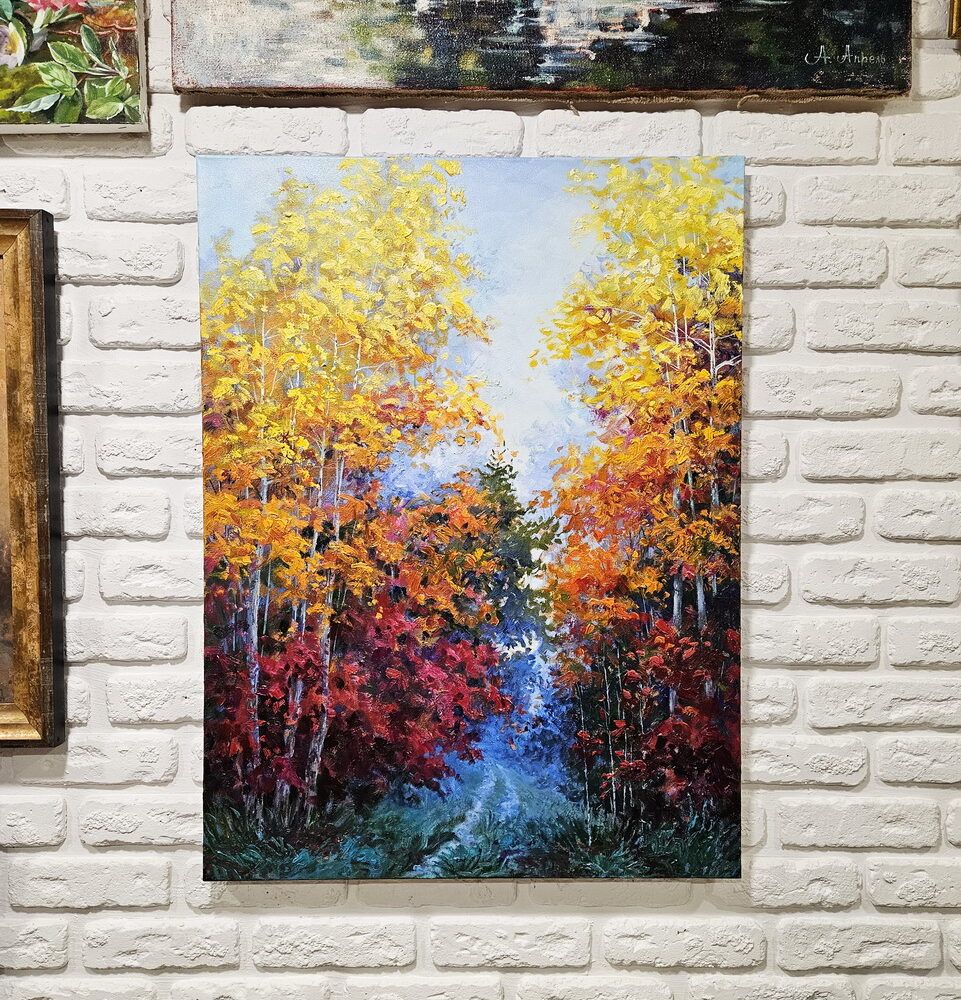 золота осінь картина купити Київ, осінній пейзаж картина, осінь картина купити Україна, картина на подарунок, купити картину Україна, купити картину Київ, красива осінь картина на поадунок керівнику