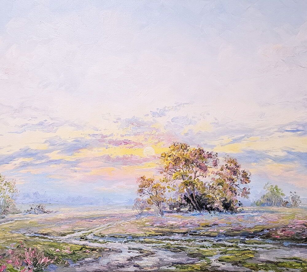 великий пейзаж купити Київ, картина на подарунок, купити пейзаж на подарунок, купити картини Київ, світанок пейзаж, поле картина, літо пейзаж картина