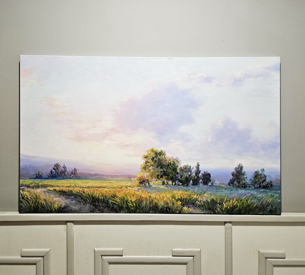 велика картина з природою, панорамна природа купити Київ, картина на подарунок керівнику, купити картину Україна, купити картину Київ, великий пейзаж купити картину, світанок пейзаж картина,світанок природа картина