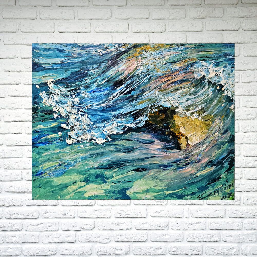 великие море картина купити Київ, морській пейзаж картина на подарунок керівнику, море імпрессіонізм, морський пейхаж імпрессіонізм великий