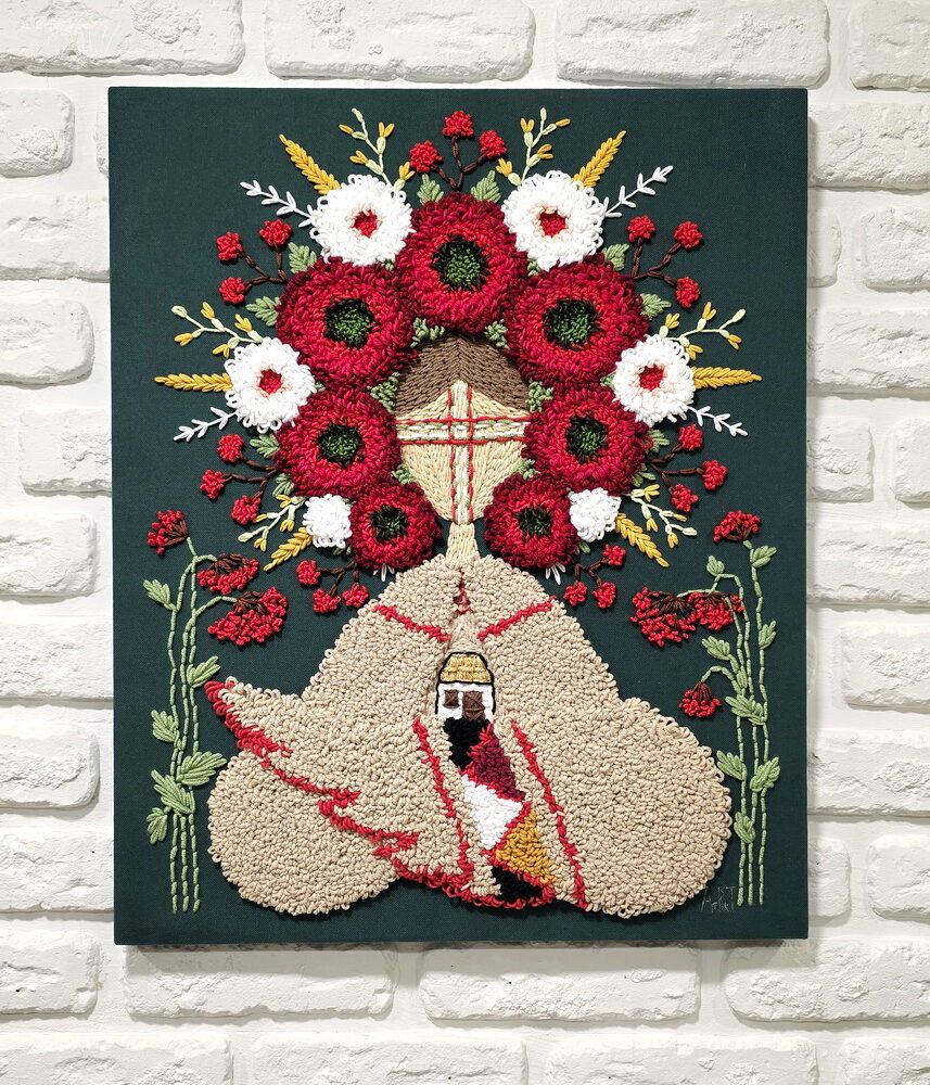 Берегиня роду картина купити Київ, купити картини на подарунок керівнику, подарунок подрузі, картина оберіг, українська берегиня, вишита берегиня дому