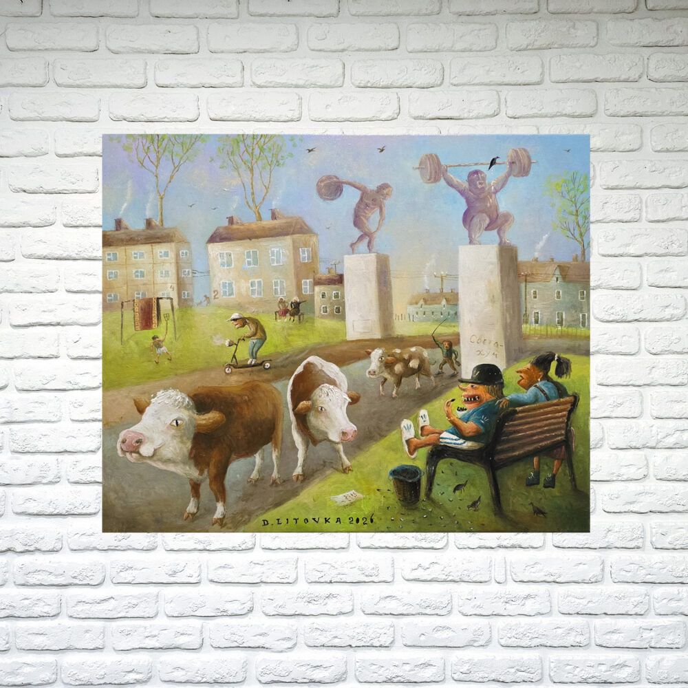 сюрреалізм картина купити Київ, фентезі картина, гопніки картинра, жлоб арт картина купити Україна