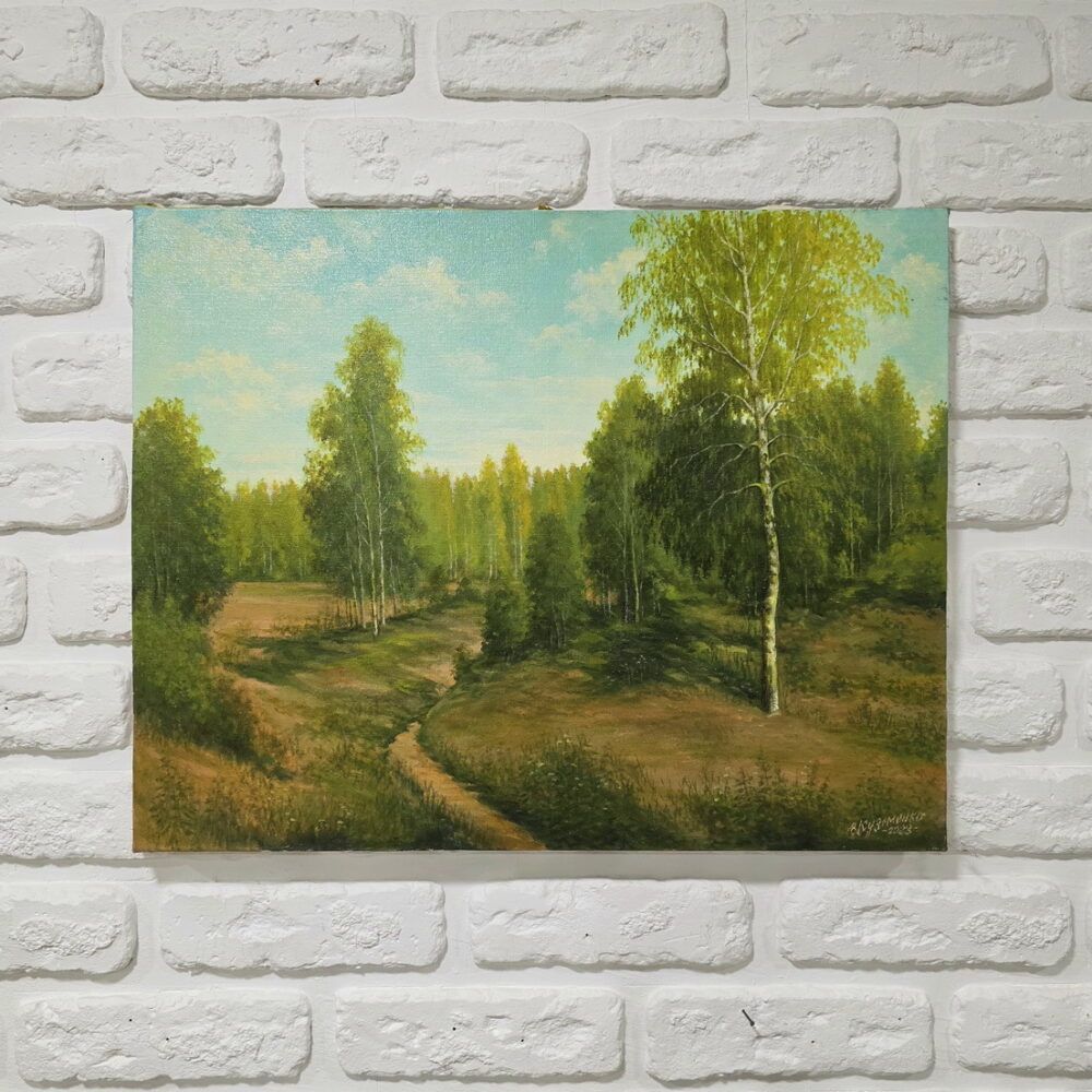 літній пейзаж картина купити КИїв, ліс картина на подарунок, український пейзаж картина купити Україна