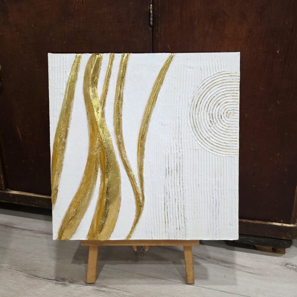 біла золота абстракція купити Київ, фактурна абстракція купити Україна, маленька абстракція, барел'єф барельєф картини купити, сучасні картини купити великі абстракії картини на замовлення