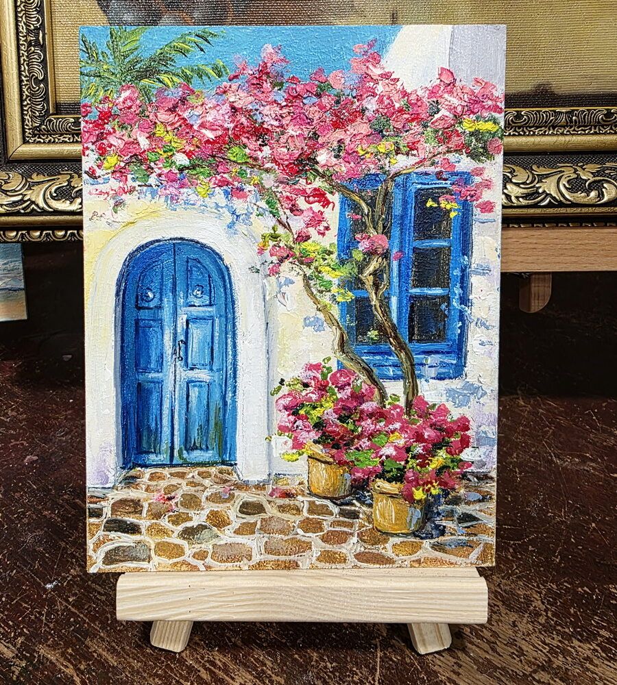 мініатюра купити картину Київ, міський пейзаж картина купити Україна, міні картини купити, мініатюри купити