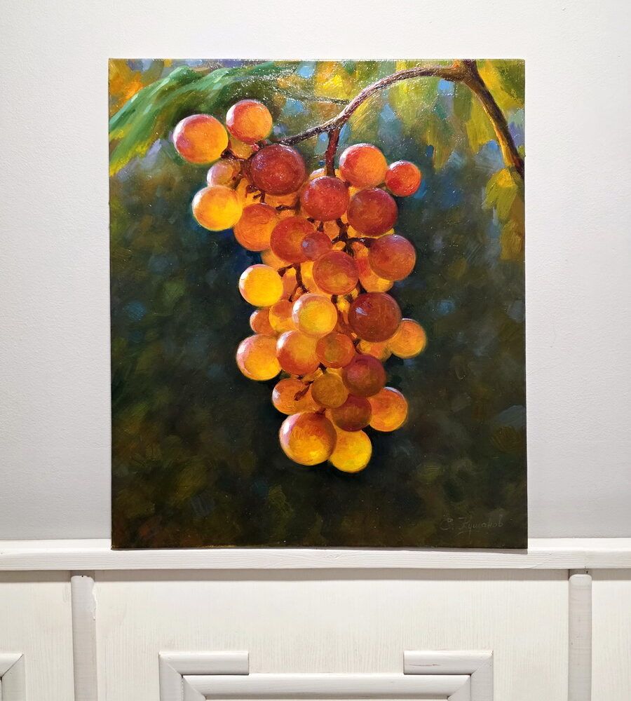 натюрорт з виноградом картини купити Київ, картина на подарунок купити Київ, винград картина купити Україна, картини з фруктами купити, виноград картини купити