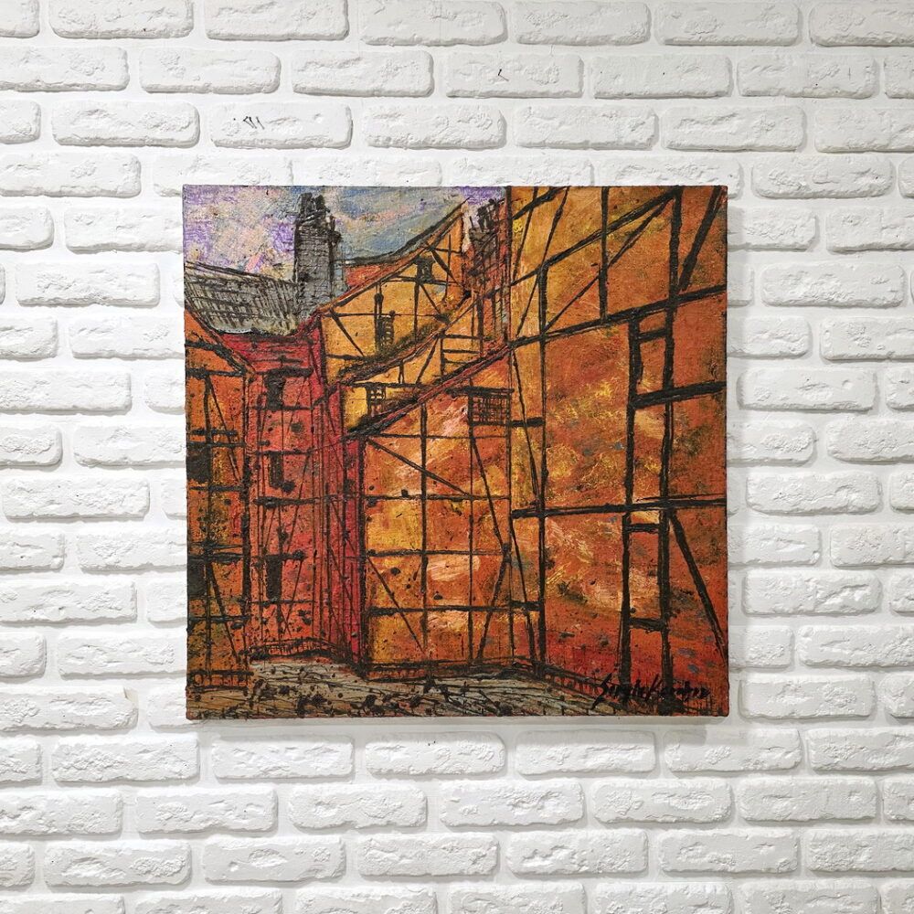 міський пейзаж картина купити Київ, мвсто картина купити Україна, старе місто картина, міські пейзажі картини купити, картина на подарунок, величка картина, місто фактурна картина, місто імпресіонізм, архітектура картина для архітектора