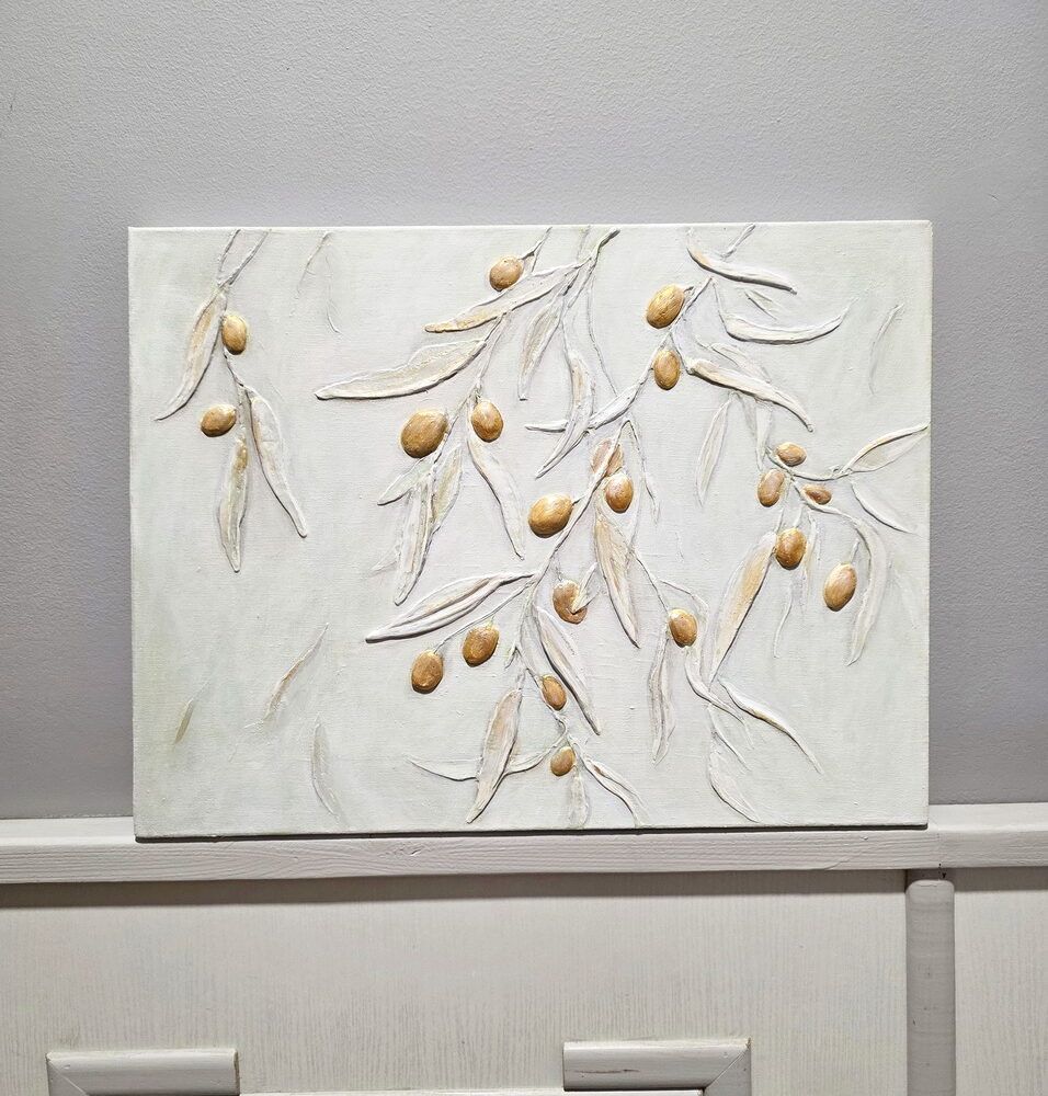 біла абстракція куртина Київ, оливки картина абстракція, маленька абстракція, купити абстракції Україна, світла абстракція, біла абстракція