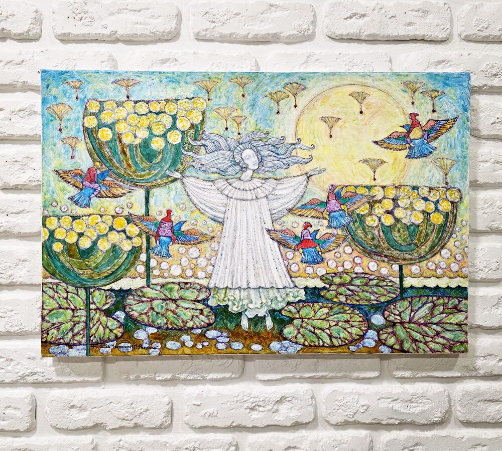 казки картини купити Київ, український фольклор картина купити Україна, українське народне мистецтво, сюрреалізм картина купити сюрреалістичні картини, картина з русалкою
