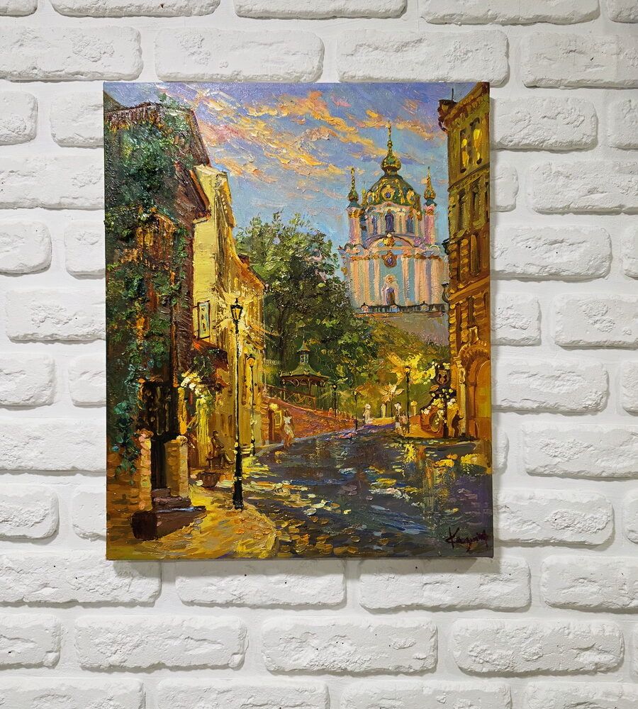 купити картину з Києвом, види києва купити Україна, Андріївський узвіз картина купити на подарунок керівнику, картини з Києвом подарунок